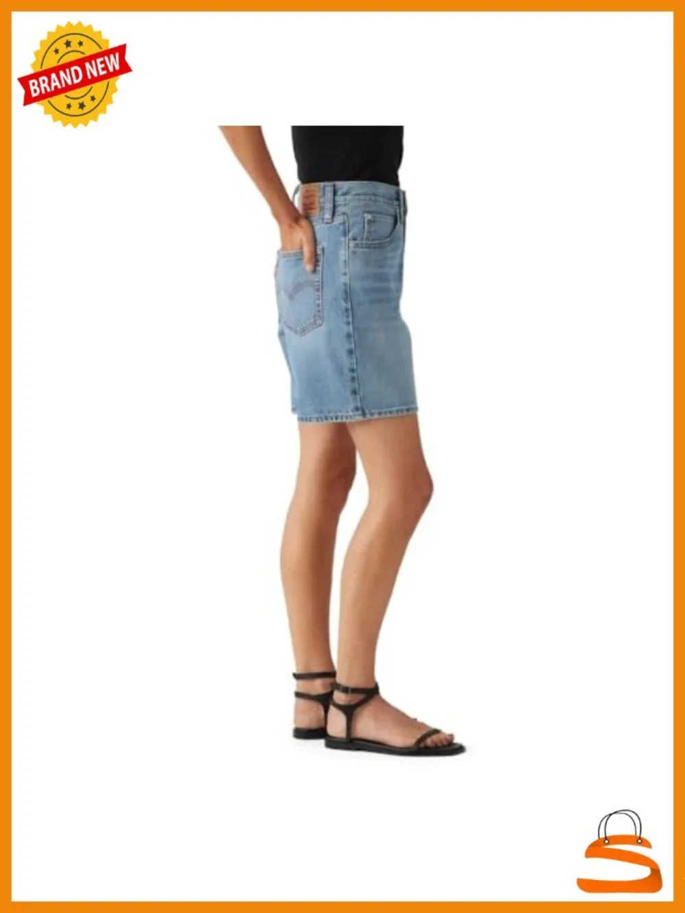 Mid Rise Baggy Denim Shorts, 100% Cotton, No Stretch, 7